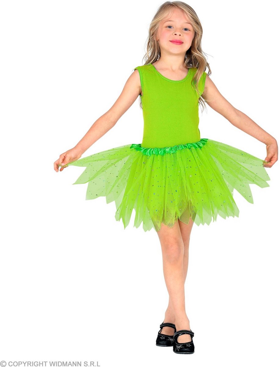 Elfen Feeen & Fantasy Kostuum | Bosfee Elisa Tutu 30 Centimeter Groen | Meisje | One Size | Carnaval kostuum | Verkleedkleding